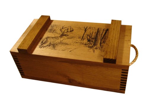 Evans sports accessory crate with rope handles, deer