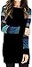 PinupArt Women's Color Block Long Sleeve Sweatshirt Cotton Jersey Tunic Tops blackblue XL= US10-12