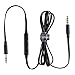 Replacement Audio Cable Cord for Beats by Dr. Dre Headphones Solo Studio with in-Line MIC Remote Control - 3.5mm Plug Compatible to iPhone, Computer, Speaker, MP3 Players and More(Black)