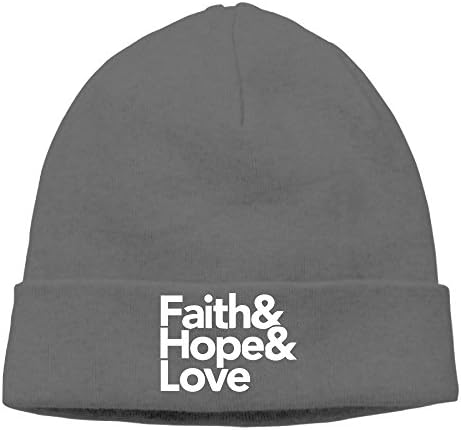 RichardLyons Men Faith Hope And Love Fashion Street Dance DeepHeather Beanies Skull Cap