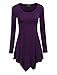 Made By Johnny MBJ WT753 Womens Long Sleeve Handkerchief Tunic L DARK_PURPLE
