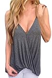 Dearlovers Women Strap V-neck Ruffle Wrap Cami Vest Top Shirt