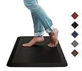 Oasis Kitchen Mats, Leather Grain Comfort Anti Fatigue Mat & Kitchen Rug, 5 Colors and 3 Sizes, Perfect for Kitchens and Standing Desks, 20x32x3/4-Inch, Black