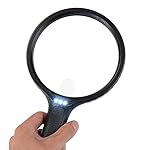BearMoo 5.5" Extra Large Magnifying Glass with Light 2X Lens 5X Zoom Jumbo Lighted Magnifier Glass