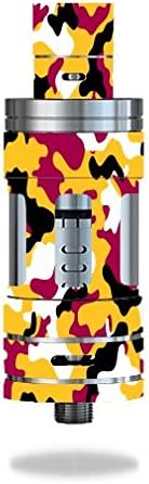 Decal Sticker Skin WRAP Maroon and Gold Yellow Camo Camouflage for Smok TFV4 Tank