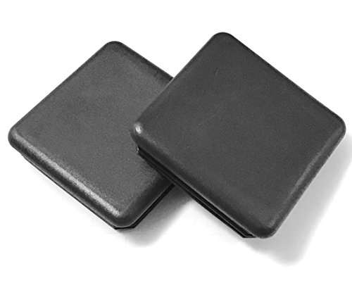 (Pack of 2) CAPLUGS - 2 1/2" - 2.5 Inch Square Black Plastic 10 - 14 Ga ( 2.24"-2.33" ID) Tubing Plug - End Cap -Steel Fence Post Pipe Tube Cover Insert | - End Caps for Fitness Equipment