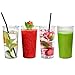 Kryllic Clear Plastic Drinking Glasses Set of 16 Clear Cups - 20 OZ Reusable Dishwasher Safe Tumbler Cups for Kitchen, Outdoor Party