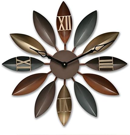 Wall Clock European Style Creative Artistic Leaf Wall Clock Simple Living Room Bedroom Mute Wall Clock