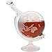 Whiskey Decanter Set World Etched Glass Globe Series Dispenser Spirits Scotch Bourbon Vodka Rum Wine Tequila Brandy 750