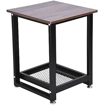 Amazon.com: VASAGLE Industrial Side Table, 2-Tier ...