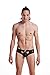 ONEFIT Mens Sexy Underwear Faux -Leather Jockstrap Breathe Holes G-String, Black, Medium