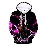 3D Printed Unisex Hooded Novelty Battle Royale Hoodie Pullover Sweatshirts with Pockets for Youth Men Women Boys Girls (Black,S)