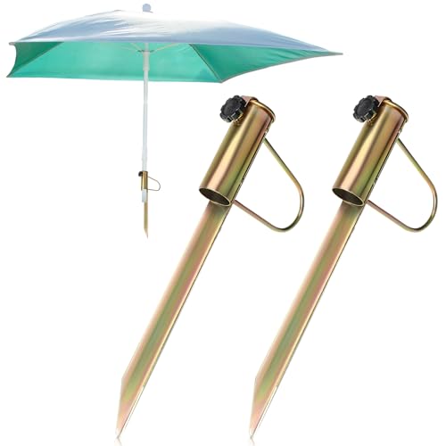 com-four® 2X Sonnenschirmhalter aus Stahl, Bodenhülse für den Garten