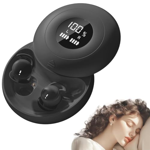 sunvito Sleep Earbuds for Side Sleepers, Mini Invisible Wireless Bluetooth 6.0 Micro Sleep Headphones, Hidden Earbuds with LED Screen for Small Ears Sleeping, Exercise, Working, Hiking