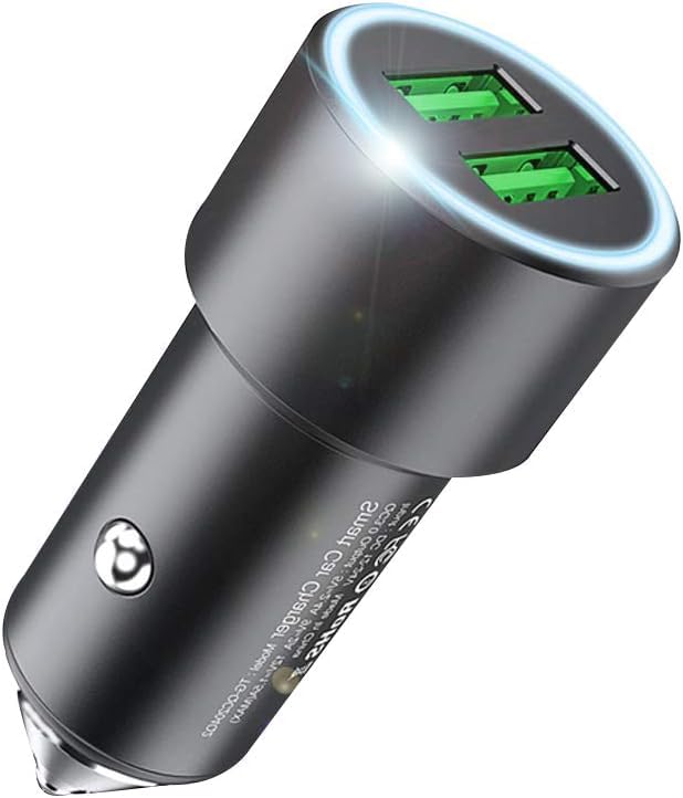 MMOBIEL Car Charger Adapter - 3.0 Dual USB Port Cigarette Lighter Compatible with iPhone, iPad, Samsung, Huawei, Oppo and more - 5V / 4.8A / 30W - Portable Car Charger Adapter - Fast Charge - Black
