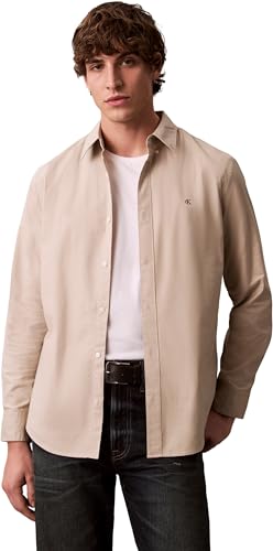 LS Solid Oxford Chemise Classique LV140EM125 pour Hommes, Marron (marbre Antique), XS, Marron (marbre Ancien), XS