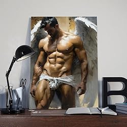 HMLZSJ Nude Muscle Male Torso Portrait Art Gay