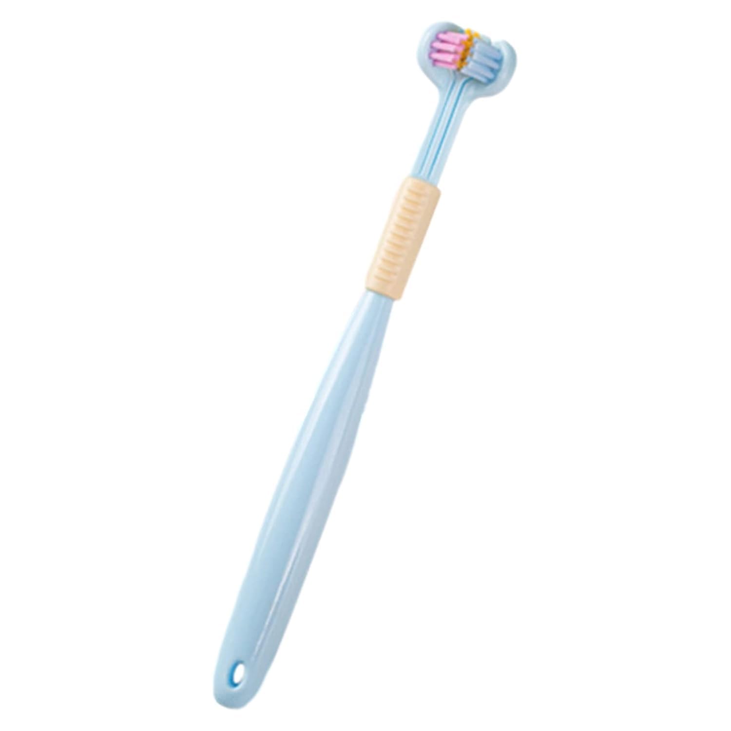 SquarezhenBo 1Pc Three-Sided Toothbrush with Soft Hair, 3-Sided toothbrushes, Toothbrush for Children, Extra Soft toothbrushes, Large Angle bristles Clean Every Tooth, Soft and Gentle，Dental Care