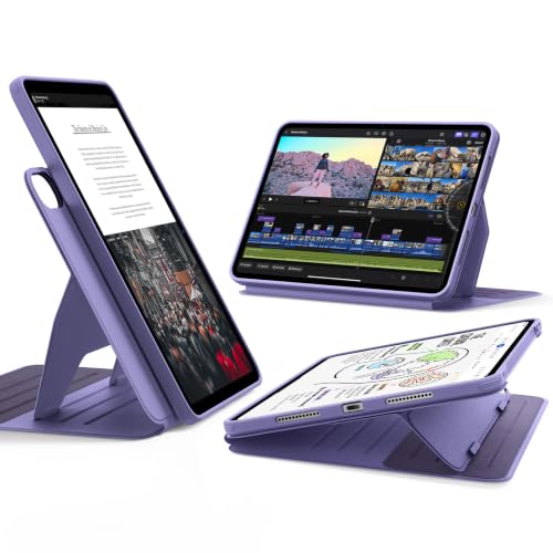 ESR für iPad Air 13 Zoll M4/M3/M2 Hülle (2026/2025/2024), drehbare Hülle mit Abnehmbarer Magnetabdeckung, Ständer im Hoch-/Querformat, 9 Standwinkel,