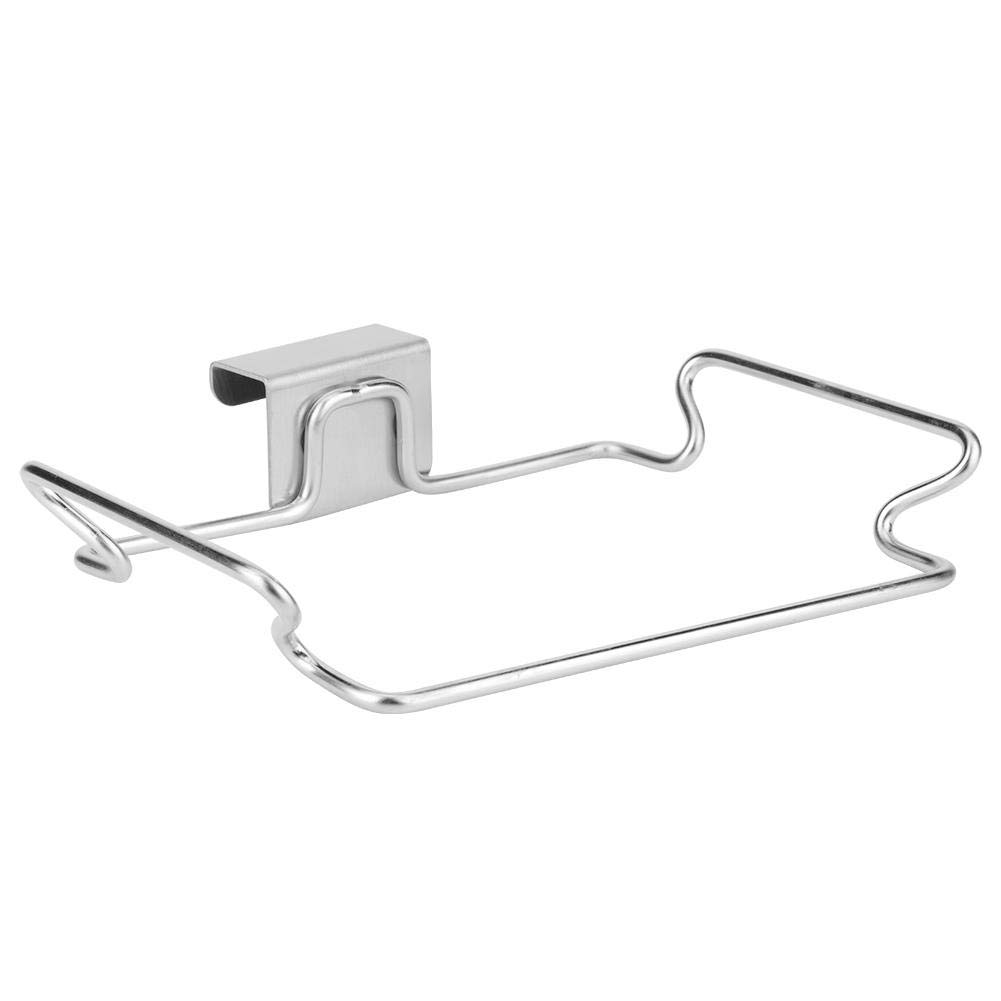 Mumusuki Metal Wire Small Garbage Container Stainless Steel Door Back Kitchen Garbage Trash Bag Holder Hanging Rack Bracket
