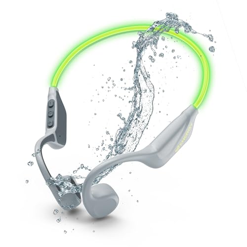VibeWave – Auriculares Bluetooth Deportivos (Bluetooth 5.4, 15 Horas de batería, micrófono, LED Lights, IPX5 Water Resistant, Multi Device Connection)