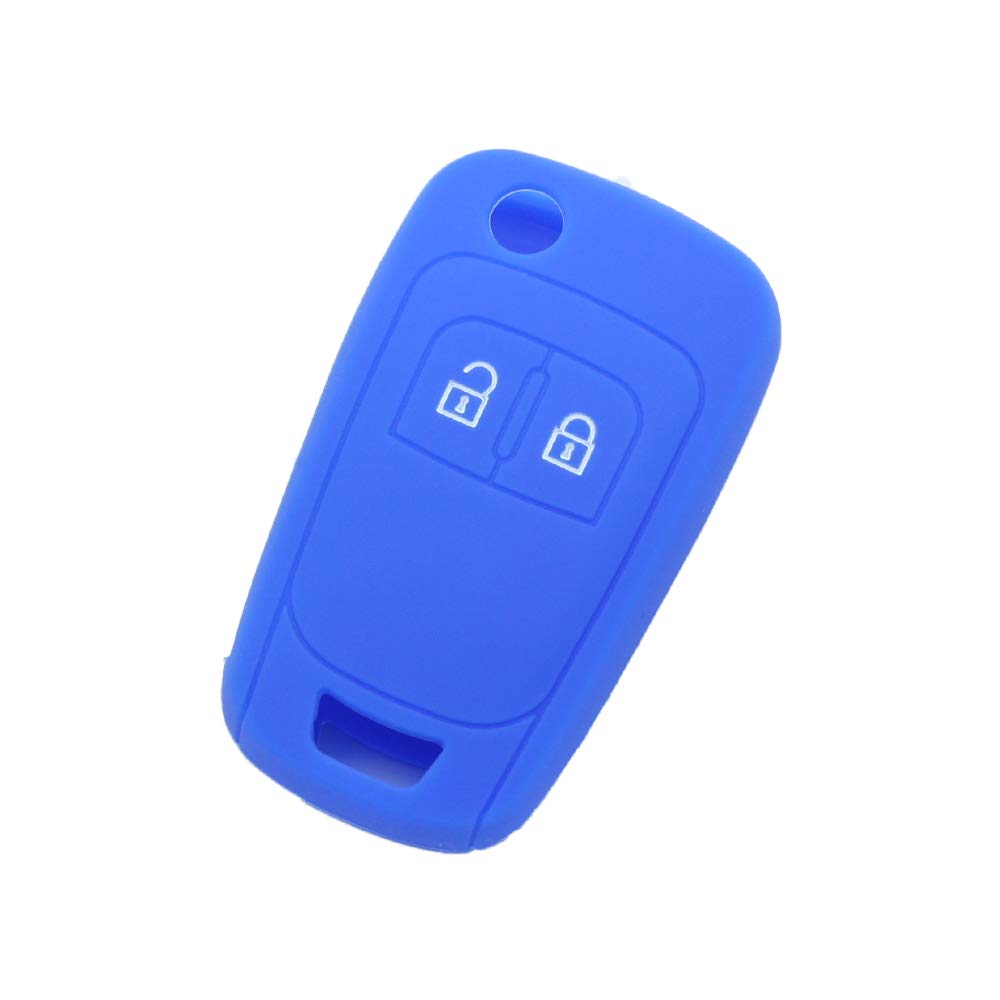 BROVACS Silicone Cover Protector Case Holder Skin Jacket Compatible with OPEL VAUXHALL 2 Button Flip Remote Key Fob CV9624 Deep Blue