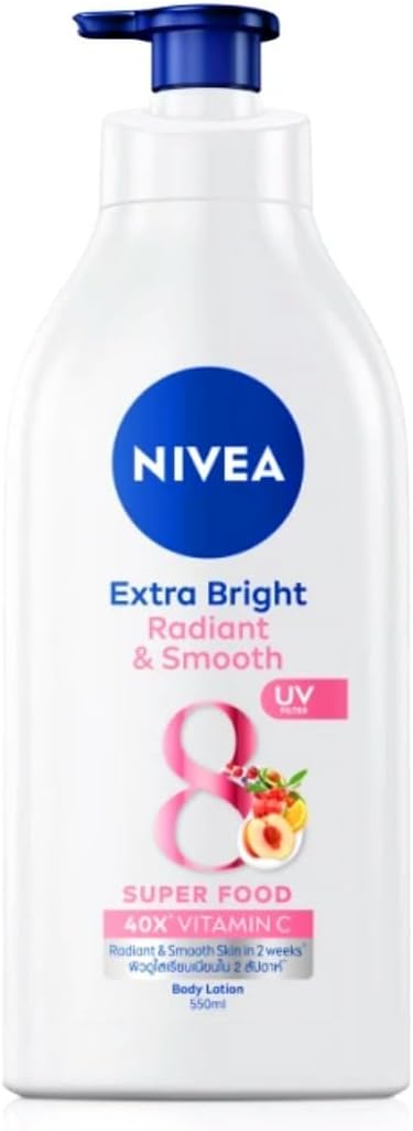 Nivea Extra Bright Radiant Smooth 8 Super Food 40X Vitamin C Body Lotion 550ml