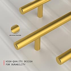 homdiy 50 Pack 5in Cabinet Handles Brushed Brass