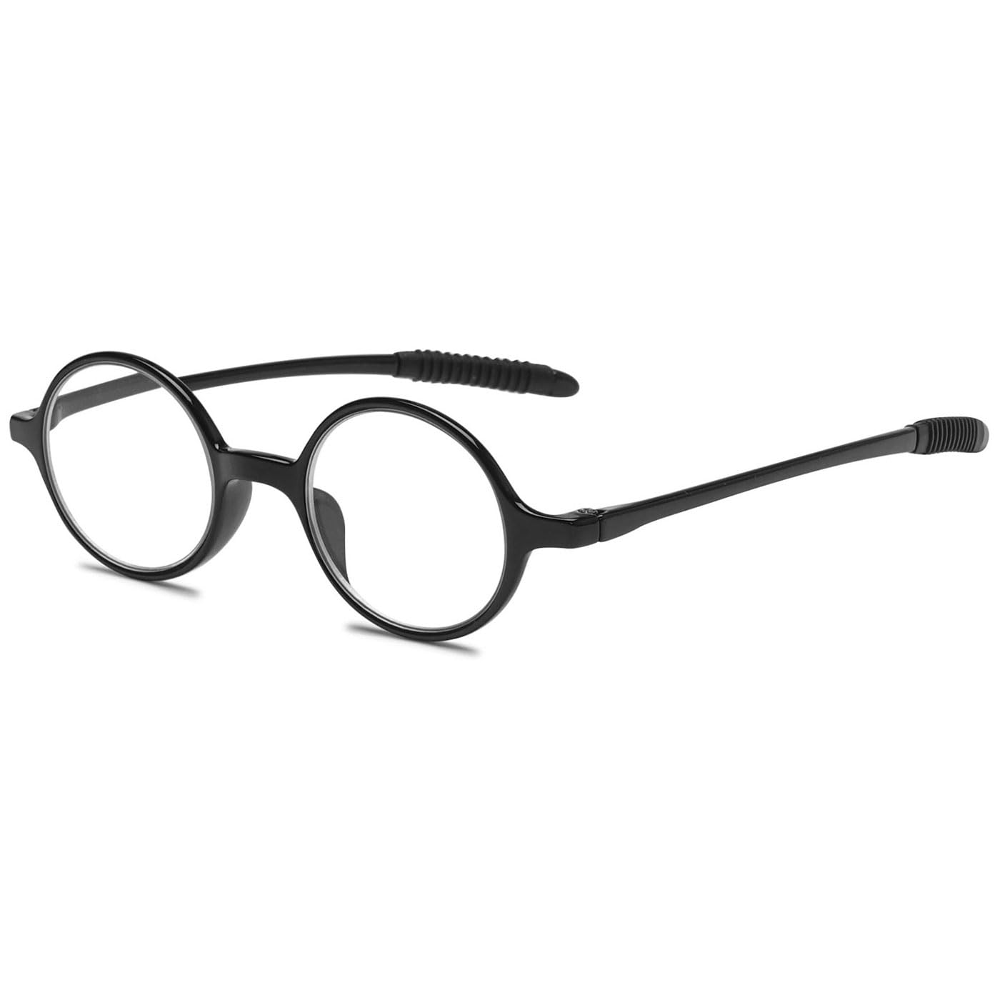ABETOS Small Round Reading Glasses Retro Vintage Computer Readers for Men Women TR90 Flexible Lightweight Eyeglasses 1.0 1.25 1.5 1.75 2.0 2.25 2.5 2.75 3.0, Bright Black 2.5 — image 1
