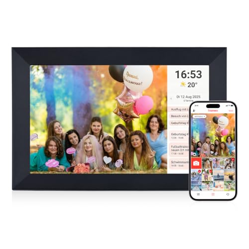 Rollei Smart Frame WiFi 103 Black - 10.1 Inch Touch - WiFi - Picture Frame with Frameo App for Quick and Easy Sharing of Photos or Videos | IPS Panel, Many Functions, MicroSD Slot (Black)