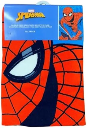 , Spiderman Badehandtuch Kinder 70x140 cm, Marvel Superhelden Strandtuch Duschtuch aus Polyester, Leichtes Reisehandtuch für Kinder, Saugstarkes Badetuch für Schwimmbad, Strand und Dusche
