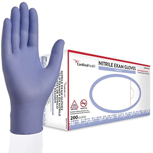 Cardinal Health FLEXAL Medical Nitrile Gloves Medium 4.0 NonSterile Chemo Rated Cornflower