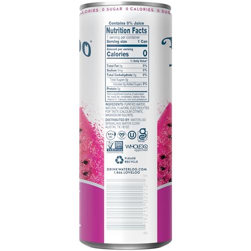 WATERLOO STILL WATER, DRAGON FRUIT PUNCH NATURALLY FLAVORED PURIFIED WATER | 12 FL OZ CANS (PACK OF 12) – ZERO CALORIES AND ZERO SUGAR OR SWEETENERS