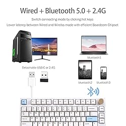 keydous NJ80-AP Wireless Mechanical Keyboard with