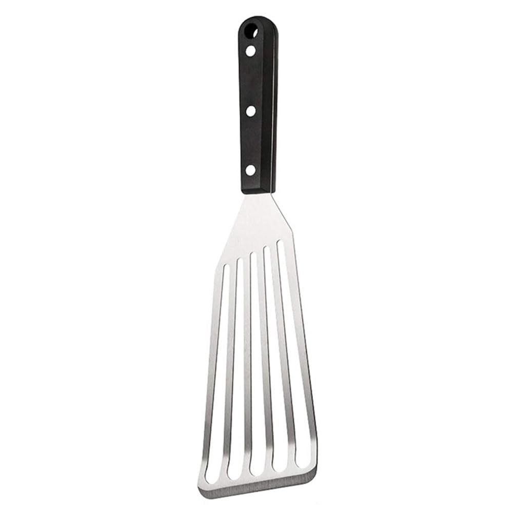 BAOPUSHIDAJILI Fish Scraper - Stainless Steel Spatula with ABS Handle, Non Stick Slotted Scraper for Cooking, Frying, and Grilling
