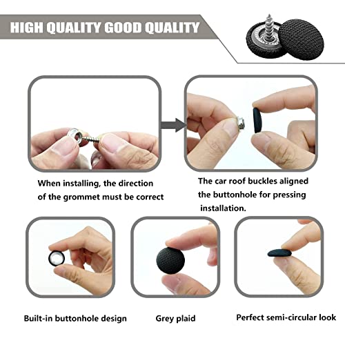 60PCS Car Roof Headliner Repair Kit, Auto Roof Snap Rivets Retainer For Interior Ceiling Cloth