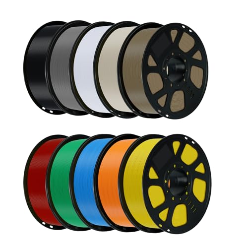 Kingroon PLA Filament 1.75mm, PLA 3D Drucker Filament Maßgenauigkeit ±0,02mm, 10KG Spule (22 LBS), Schwarz Weiß Grau Rot Blau Grün Gelb Hellaprikose K