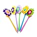 SunAngel Originality Fashion Designed Flower Windmill Pen，Cute Creative Stationery and Office Supplies, 0.7mm Black Ink (6PCS)