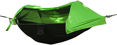HOAEY Camping Hammock with Mosquito Net + Rain Cover Lightweight Parachute Portable Hammocks for Camping, Hiking, Travel, Outdoors and Backpacking