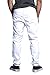 Victorious Mens Drop Crotch Jogger Twill Pants JG804 - WHITE - Large