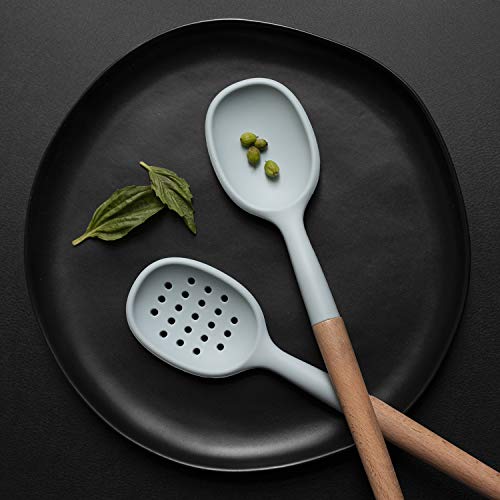 Country-Kitchen-6-pc-Non-Stick-Silicone-Utensil-Baking-Set-with-Rounded-Wooden-Handles-for-Cooking-and-Baking-Mint-Green