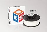 IC3D White 3mm ABS 3D Printer Filament - 2lb Spool - Dimensional Accuracy +/- 0.05mm - Professional Grade 3D Printing Filament - MADE IN USA