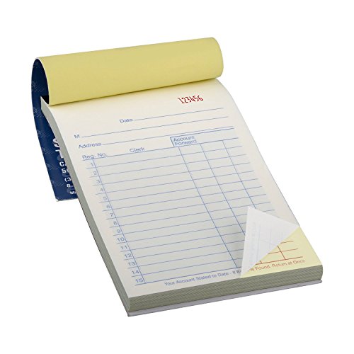 E-Clips 22569 Sales Order Receipt Invoice Book, 50 Carbonless 2 Part White and Canary Yellow Copies, 3.33 x 5.5 Inch 1-Book