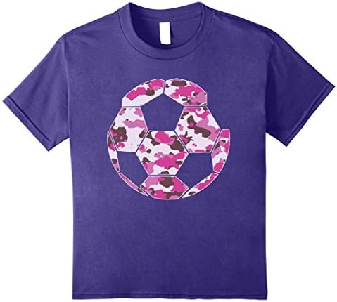 Kids Camouflage Soccer Shirt - Pink Camo Soccer T-Shirt 8 Purple
