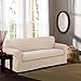 Maytex Reeves Stretch 2 Piece Sofa Furniture Cover Slipcover, Chocolate Brown