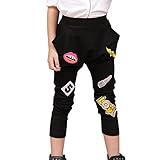 NABER Kids Girls' Fashion Hip-hop Dance Baggy Elastic Waist Harem Pants 4-14 Yrs