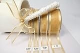 Light Gold Organza Ribbon With Satin Edge-25 Yards X 7/8 Inches
