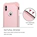 YINLAI iPhone X Case iPhone 10 Case Slim Heavy Duty 3 in 1 Hybrid Hard PC Cover Soft Silicone Rubber Rugged Bumper Shockproof Full Body Protective Phone Cases for Girls Women iPhone X Rose Gold/Pink