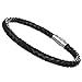 Areke Stainless Steel Braided Leather Cuff Bracelet for Mens Women,Rope Bangle Magnetic Clasp Wristband Set