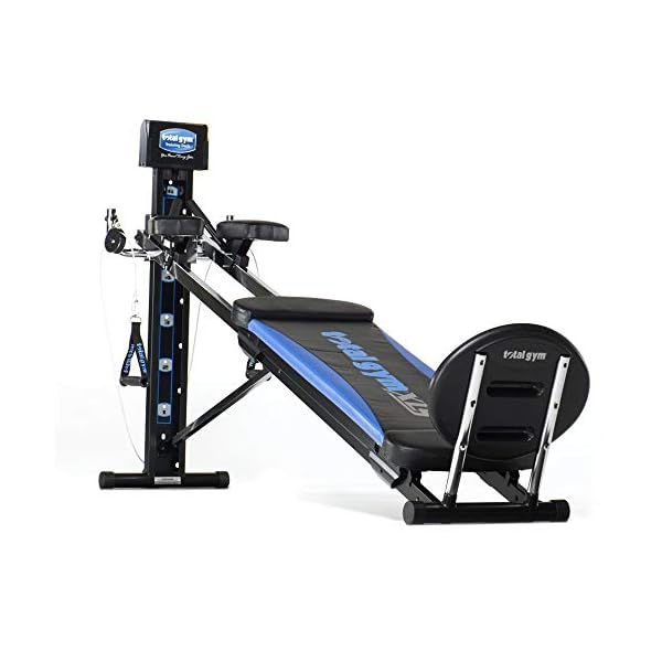 Total Gym XLS Men/Women Universal Total Body Training Home Gym Workout Machine with Squat Stand, Leg Pull, 2 Ankle Cuffs, and Exercise Chart